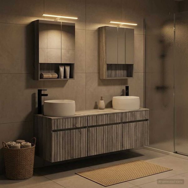 vidaXL Badezimmerschrank-Set 5 pcs Grau Sonoma 50 x 14,5 x 70 cm 3406644