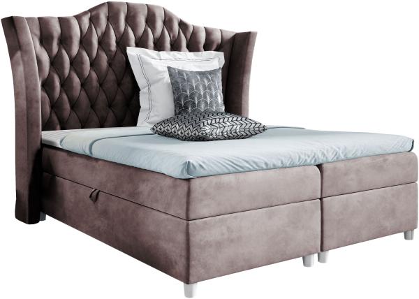 Boxspringbett 'Corigo' rosa 140 x 200 cm