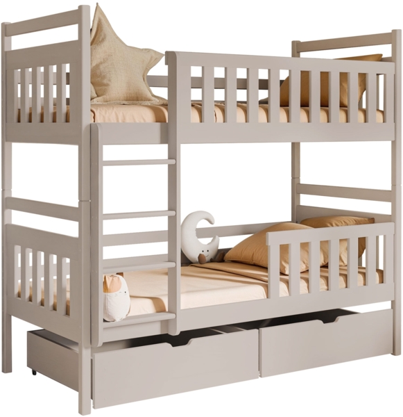 Etagenbett mit Stauraum Monik (Farbe: Cashmere, Größe: 80x180)