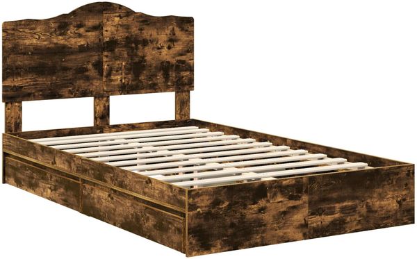 vidaXL Aufbewahrungsbett Geräucherte Eiche 135 x 190 cm Holzwerkstoff 3413517 Bild 4
