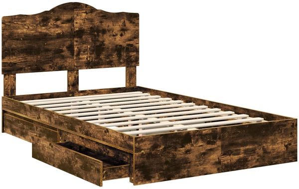 vidaXL Aufbewahrungsbett Geräucherte Eiche 135 x 190 cm Holzwerkstoff 3413517 Bild 5