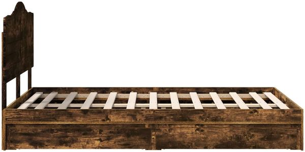 vidaXL Aufbewahrungsbett Geräucherte Eiche 135 x 190 cm Holzwerkstoff 3413517 Bild 9
