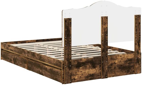 vidaXL Aufbewahrungsbett Geräucherte Eiche 135 x 190 cm Holzwerkstoff 3413517 Bild 10