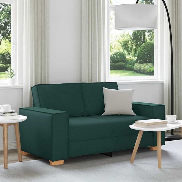 vidaXL 2-Sitzer Sofa Dunkelgrün 120 cm Stoff 4104975