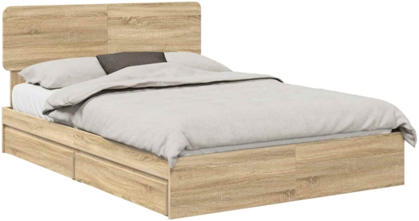 vidaXL Aufbewahrungsbett Sonoma-Eiche 150x200 cm Holzwerkstoff 3412264