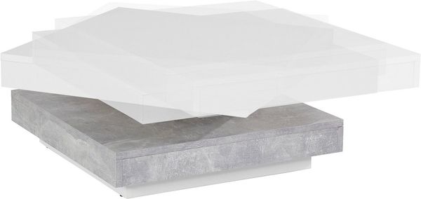 Hela 'Andy' Couchtisch, weiß Betonoptik, 360° drehbar, 70x70 cm