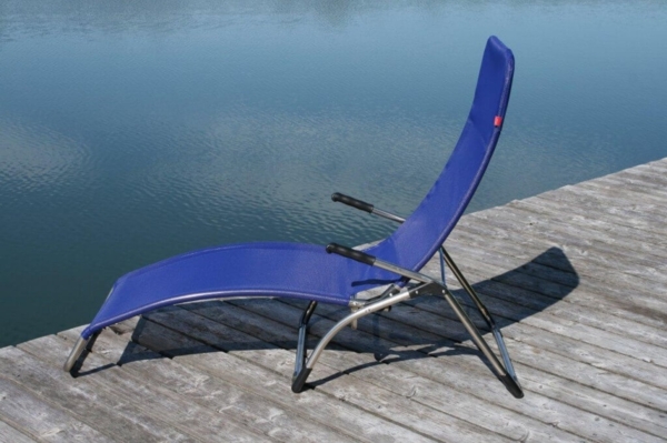 Terrassenliege Samba aus Aluminium, Dunkelblau
