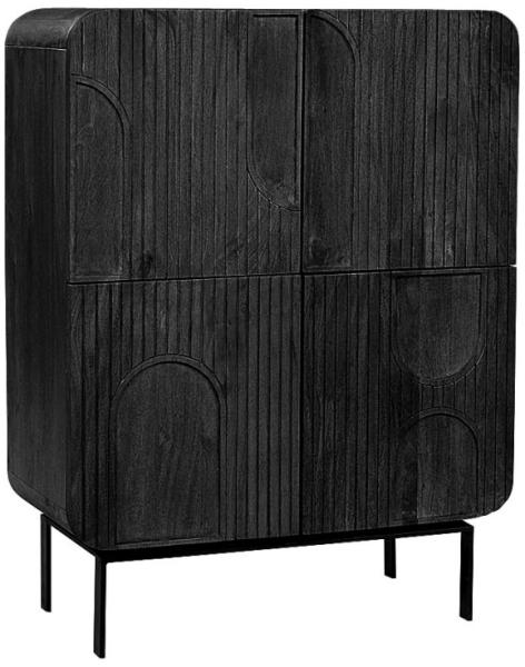 Highboard Orissa aus Mangoholz, Schwarz