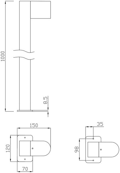 LED Wegeleuchte in Anthrazit, Höhe 100cm, IP44 Bild 11