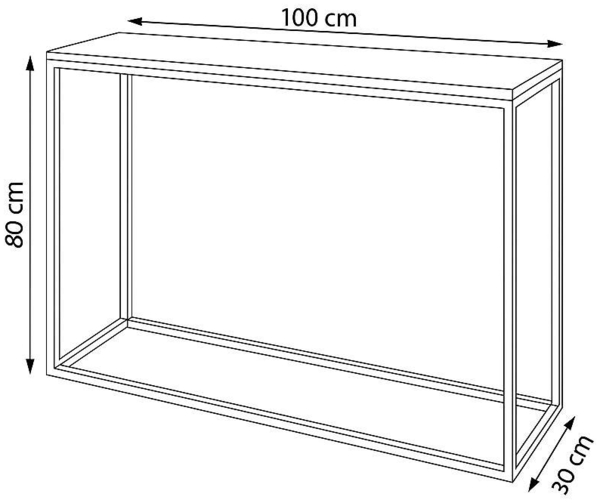 AX LIVING Konsole für Flur Lortie 100 cm weiß kupferfarbenes Gestell Bild 3