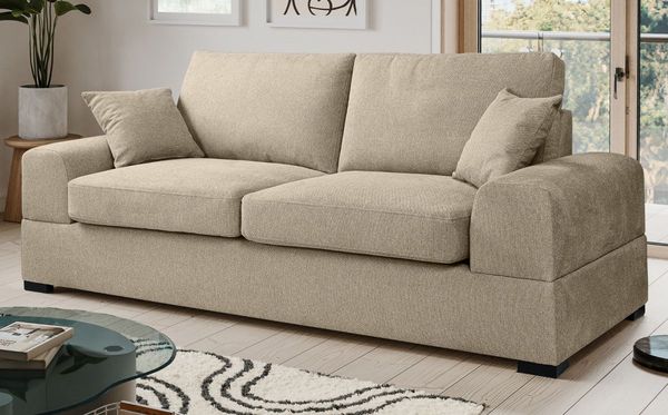 Sofa Novana in beige 3-Sitzer 221 cm