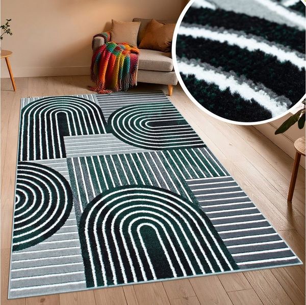 OTTO home Teppich Lysandra, rechteckig, Höhe: 8 mm, 3D-Effekt, softer Kurzflor, pflegeleicht, leichter Glanz, Scandi-Look