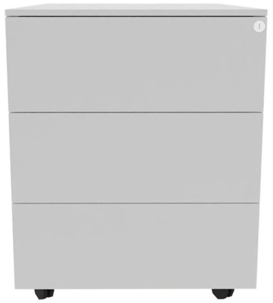 Q-Connect Rollcontainer 3 Laden Stahl silber.