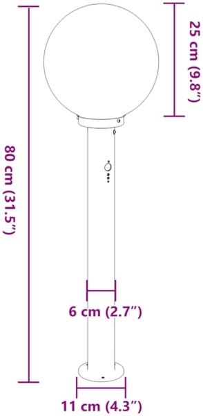 vidaXL Pollerleuchten mit Sensor 3 Stk. 80 cm Schwarz IP44 4006116 Bild 8