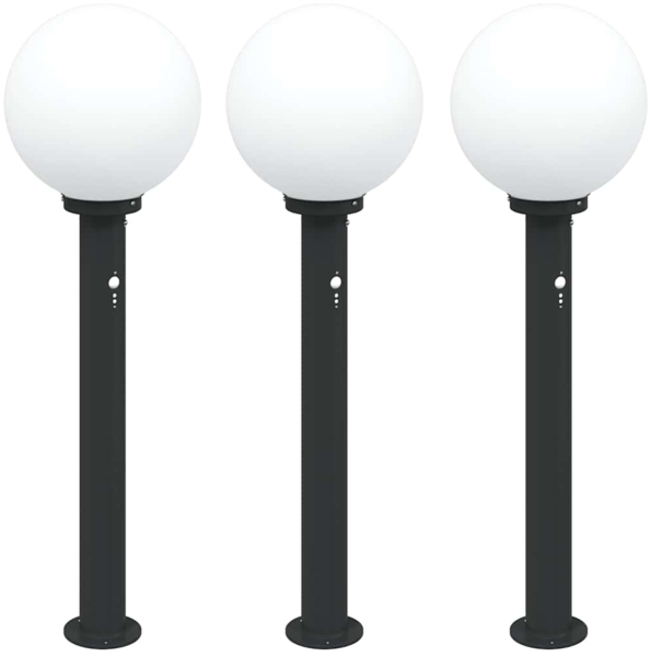 vidaXL Pollerleuchten mit Sensor 3 Stk. 80 cm Schwarz IP44 4006116 Bild 1