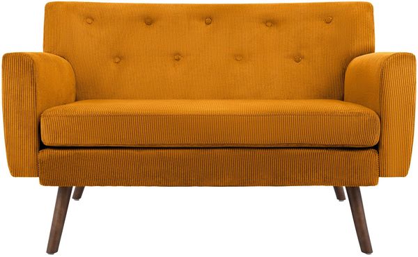 Sofa ARNE Cord 2-Sitzer - 120 x 74 x 81 cm, Cord, Orange | Couch Loungesofa für Wohnzimmer Schlafzimmer Leseecke Bild 5