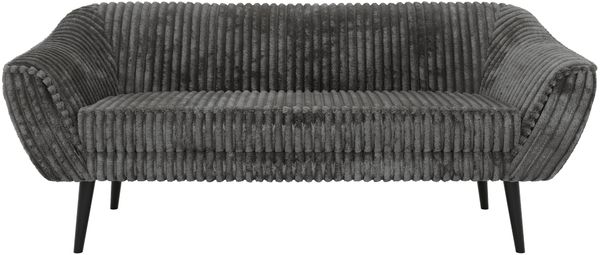 Sofa, Wohnzimmersofa PIRS 3, Skandinavisches Sofa 3-Sitzer, Sofa mit Wellenfederung, schwarze Füße, Breite 180 cm Hoher Sitzkomfort - Grau Cord Bild 7