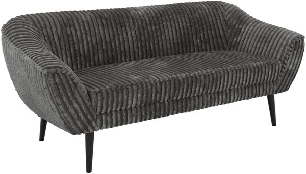 Sofa, Wohnzimmersofa PIRS 3, Skandinavisches Sofa 3-Sitzer, Sofa mit Wellenfederung, schwarze Füße, Breite 180 cm Hoher Sitzkomfort - Grau Cord Bild 8