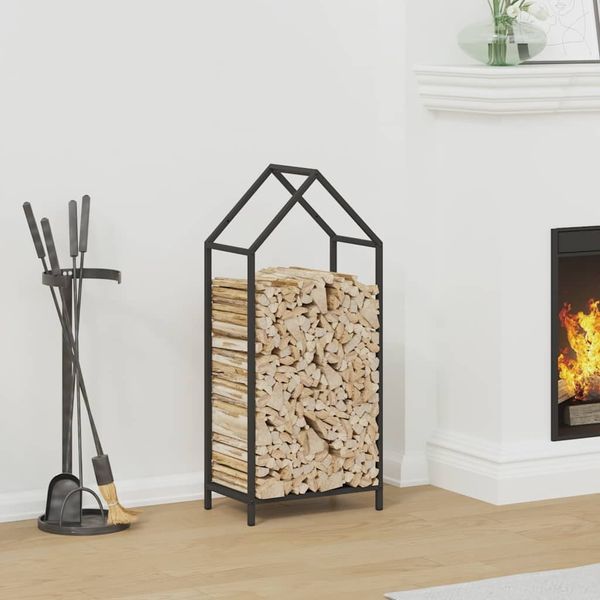 vidaXL Brennholzregal Schwarz 40x25x90 cm Kaltgewalzter Stahl 864295