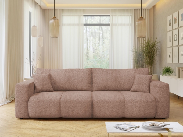 Schlafsofa Furyn Boucle (Farbe: Coral 45)