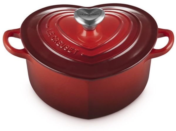 Herzbräter Kirschrot Gusseisen Le Creuset Bräter - GasBackofen geeignet, Spülmaschinengeeignet