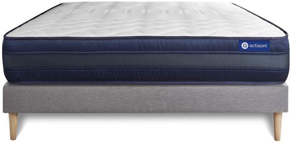 Actilatex tech matratze 130x190 cm + Bettgestell mit lattenrost - Dicke : 24cm - Latex und Memory-schaum - H5