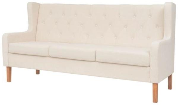 vidaXL 3-Sitzer-Sofa Stoff Cremeweiß [245451]