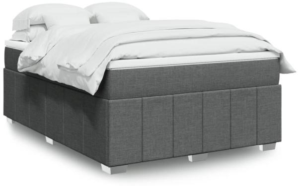 vidaXL Boxspringbett mit Matratze Dunkelgrau 140x190 cm Stoff 3285471