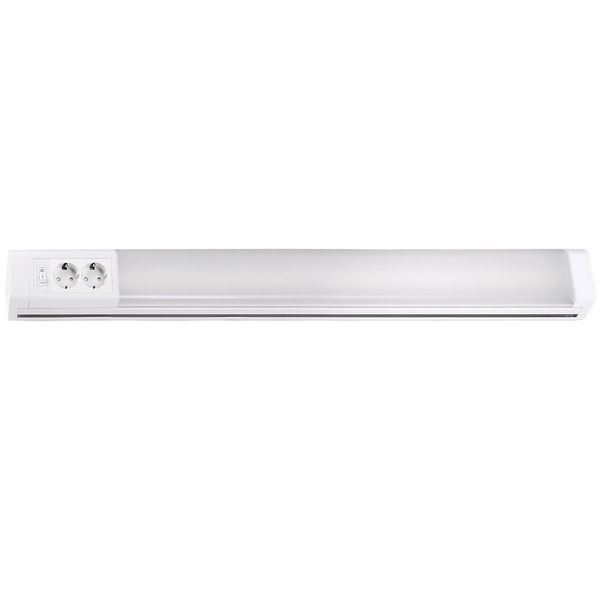 Heitronic 28147 LED Unterbauleuchte Bonn mit Steckdose 2-fach matt 1062mm