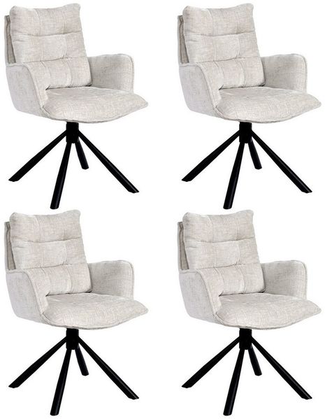 Duhome Esszimmerstuhl (8610A), 360° drehbar, Automatische Rückstellfunktion, Chenille-Stoff