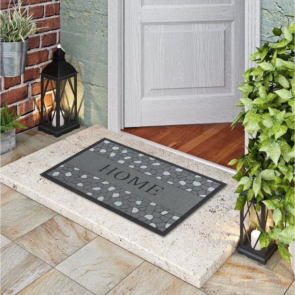 Pergamon Fußmatte In & Outdoor Fußmatte Rubber Flock Home, Rechteckig, Höhe: 6 mm