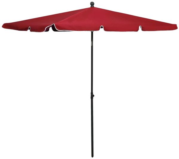 vidaXL Sonnenschirm mit Mast 210x140 cm Bordeauxrot 315547