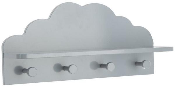 Atmosphera 'CLOUD' Garderobenleiste, grau, mit 4 Haken und Ablage