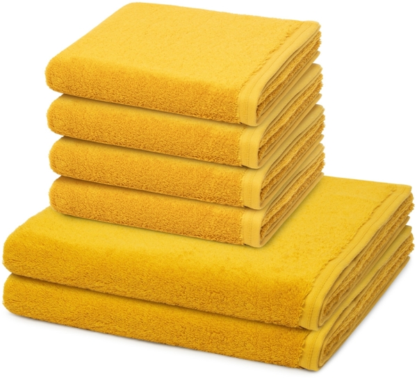 Vossen Vegan Life 6 tlg. Frottier-Set - 4 X Handtuch (50 X 100cm), 2 X Duschtuch (67 X 140cm) - 580 g/m2 - Salamander