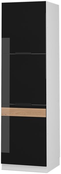 Herdumbauschrank Fame-Line Schwarz Eiche hochglanz 60 cm Vicco