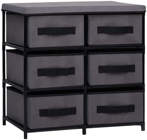 vidaXL Schrank mit 6 Schubladen 55×29×55 cm Grau Stahl 288322