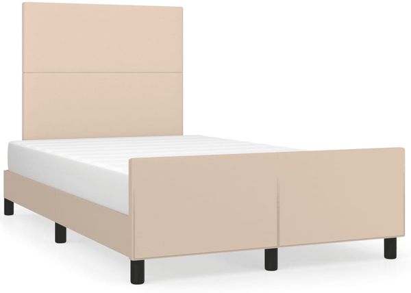 Einzelbettgestell Design für Erwachsene ohne Matratze Cappuccino-Braun 120x190cm Kunstleder d4224e