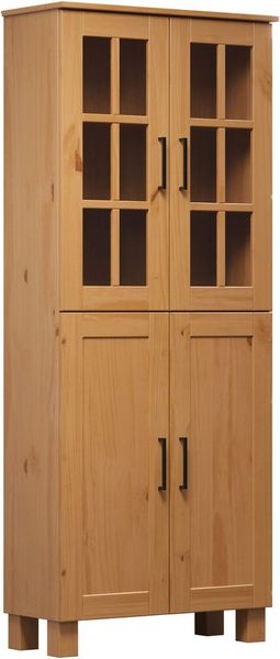 welltime Hochschrank Ulea (1-St) Breiter Badschrank aus Massivholz - Maße (B/T/H) 70/30/170 cm