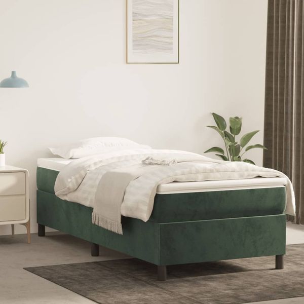 vidaXL Boxspringbettgestell Dunkelgrün 90x190 cm Samt 3121093