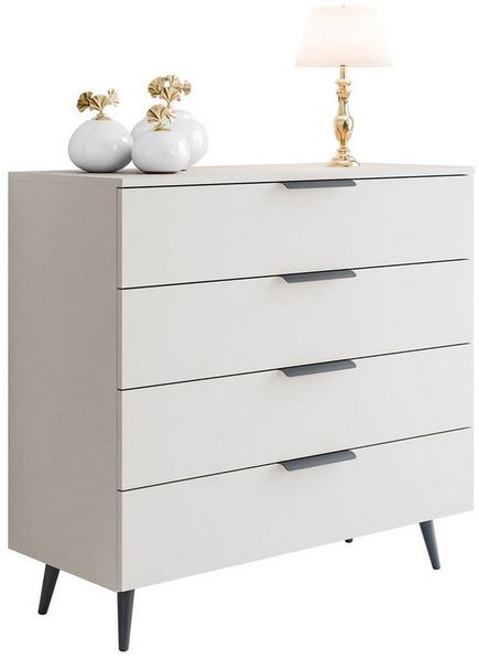 Lookway Kommode LINA KASCHMIR 95 mit LED Beleuchtung auf hohen Füßen, Breite: 95 cm