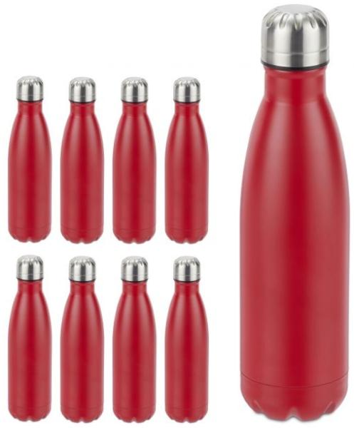 9 x Trinkflasche Edelstahl rot 10028143