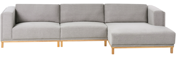 Ecksofa 5-Sitzer VENG Stoff Grau linksseitig