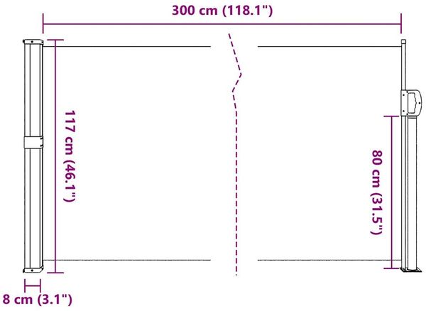 vidaXL Seitenmarkise Ausziehbar Taupe 117x300 cm 4004289 Bild 10