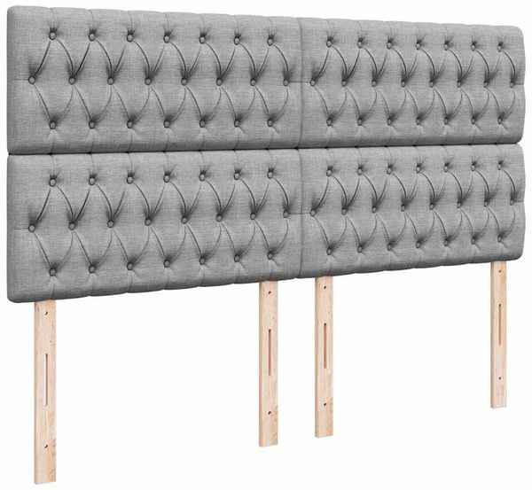 vidaXL Ottoman-Bett mit Matratzen & LEDs Hellgrau 200x200 cm Stoff 3314114 Bild 10