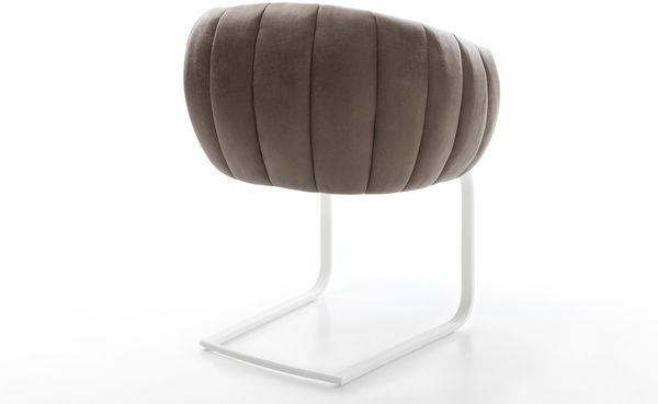 Freischwinger Jada-Flex Mikrofaser Taupe Vintage Freischwinger flach Weiß Taschenfederkern Bild 5