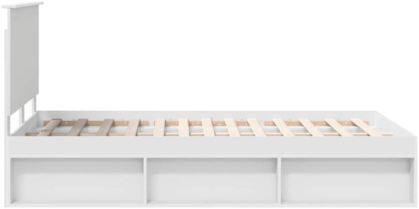 vidaXL Bettrahmen mit Kopfteil Weiß 120 x 190 cm Massives Kiefernholz 3411037 Bild 8