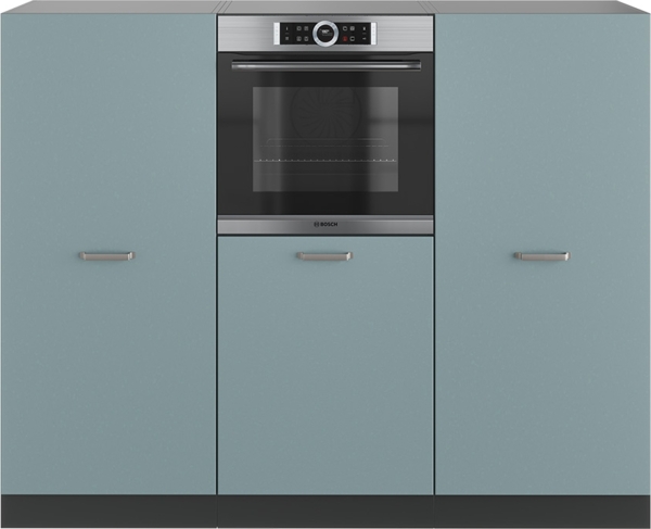 Einbauküche R-Line Blau-Grau/Anthrazit 180 cm ohne Arbeitsplatte Vicco