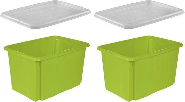 keeeper Aufbewahrungsbox emil (Set, 2 St), 45 L, mit Deckel, hochwertiger Kunststoff