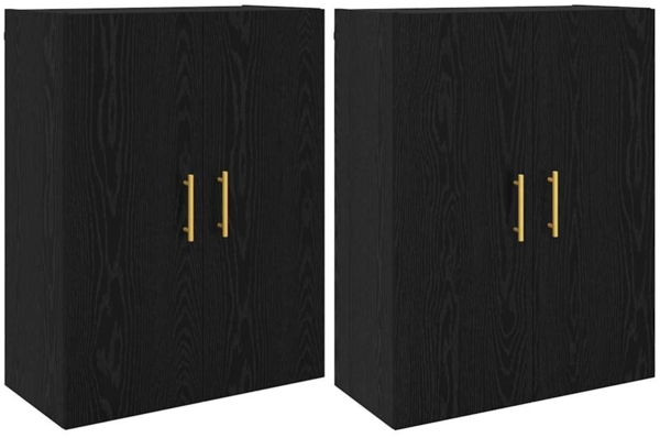 vidaXL Wandmontierte Schränke 2 pcs Schwarz Eichen-Optik 3394514
