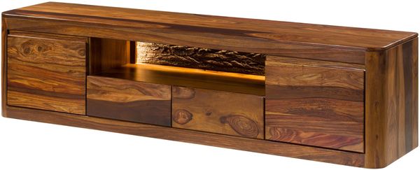 TV-Board Sheesham 200x45x50 walnuss gewachst TORONTO LUX #251
